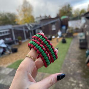 Red And Green Paracord Bracelet- 21cm