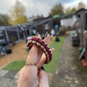 Gold And Red Paracord Bracelet- 23cm